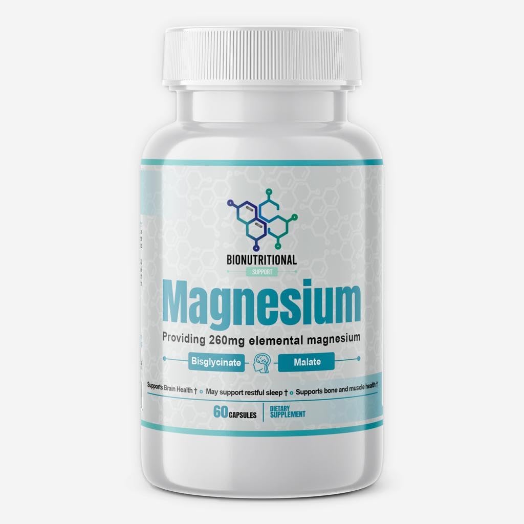 Magnesium, bisglycinaat, malaat, voor hersenen, slaap, stress, botten en spieren, energie
