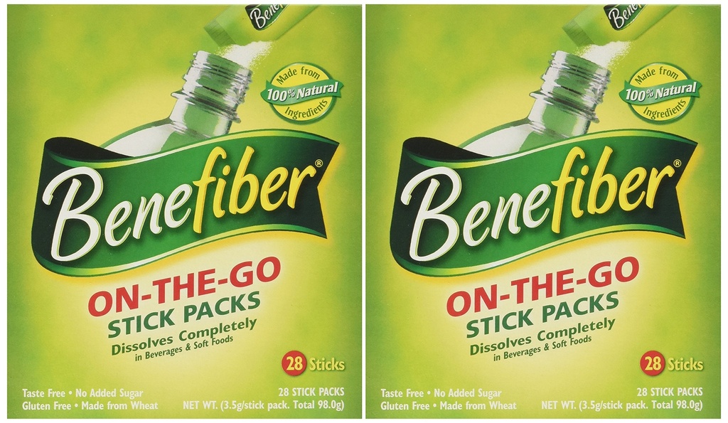 Benefiber Stick Pack Fiber Supplement, Proefvrij, Lost volledig 28-4g(0.14oz) 2PACK TOTAAL 56 STICKS