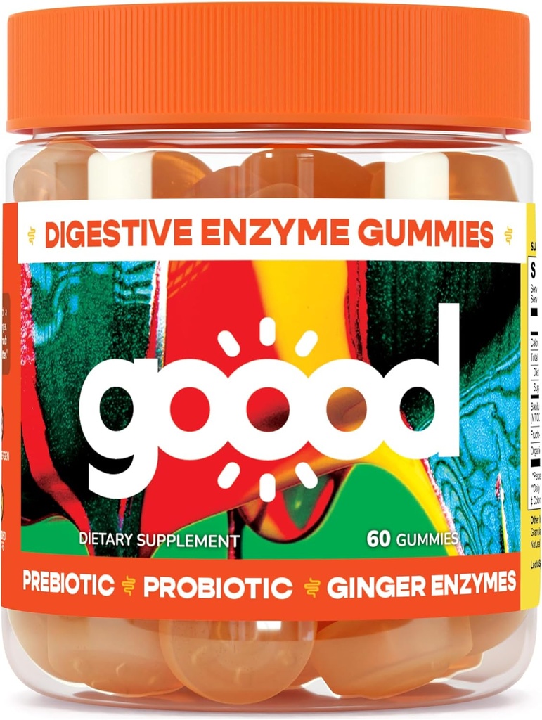 Goood Probiotic & Prebiotic Gummies - Probiotic Gummies for Women & Men with Dispensive Enzyme - Sugar Free Kids Probiotic Gummies - Non-GMO & Vegan Fiber Gummies for Bloating Relief - Citroensmaak
