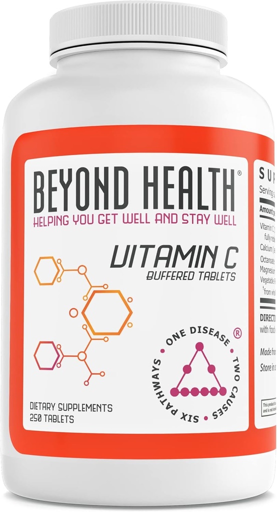Voorbij de gezondheid Vitamine C Gebufferde tabletten - Immuun Ondersteuning - 250 Tellen