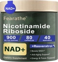 Liposomale Nicotinamide Riboside - NAD+ Supplement met Resveratrol en quercetin - NAD Nicotinamide Riboside Resveratrol 900 mg voor anti-aging, energie, focus - 80 capsules, 40 dagen levering