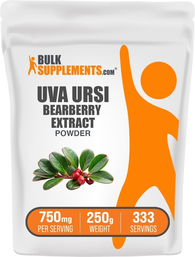 BulkSupplements.com Bearberry Leaf Extract Poeder - Uva Ursi Extract, Kruidensupplement - Vegan & Glutenvrij, 750mg per portie, 250g (8.8 oz) (verpakking van 1)