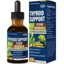 Schildkliersteundruppels - Liquid Jodium Supplement, Gotas de YODO y Selenio para Tiroides, Con Rodiola Semenovii y Ortiga, Fight Brain Fog w/Ashwagandha & Rhodiola Extract Tinctuur.2 oz
