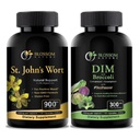 St Johns Wort 900mg-Mood Ondersteuning Supplement-Calm Supplementen. DIM Supplement 300mg met Broccoli 200mg BioPerine 10mg-Hormone en Estrogeen Balance for Women&Men.120 Plantaardige Capsules(2 MAANDEN LEVERING)