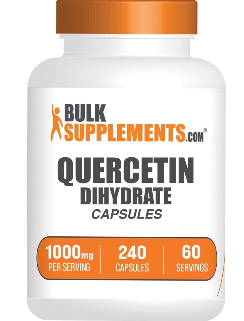BulkSupplements.com Quercetine Dihydraat Capsules - Quercetine Supplementen, Antioxidanten Supplement - 4 capsules per portie, 240 Tellen (Pack of 1)