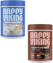 Gelukkige Viking Vanille en Chocolade Proteïne Poeder, door Venus Williams, 20G Proteïne, Low Carb, Keto, Vegan, Gluten-Free, Superfoods, Complete Maaltijd Vervanging, 2 Canisters (24 oz. Elk)