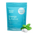 NeuroGum Energie Cafeïnemunten (180 stuks) - Suikervrij met L-theanine + Natuurlijke Cafeïne + Vitamine B12 & B6 - Nootrope Energie & Focus Supplement voor vrouwen & mannen - Keto & Vegan, Pepermunt smaak