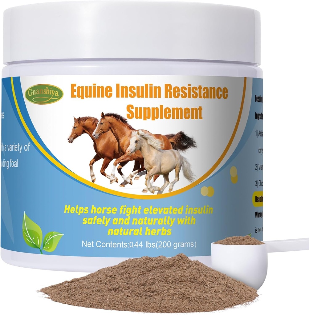 Insulineresistentiesupplement voor paarden,Ondersteuning van paarden met verhoogde insulineniveaus,laminitis, Cushing's Syndrome,Chronic Sore Feet,Terug naar Pasture,0.44 lbs