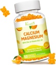 Calcium Magnesium Zink Gummies met Vitamine D3 en K2, Hoge Absorptie Magnesium Glycinate Kalium voor Immune en Kalm Mood, Vegan Orange Flavor 60 Gummies