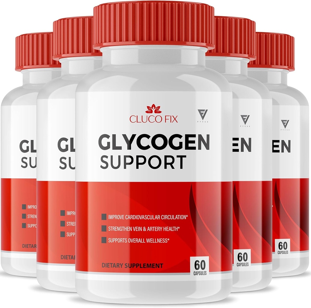 (5 Pack) ClucoFix Glycogen Support Capsules, ClucoFix Glycogen Health and Wellness Multivitamine Support Supplementen, ClucoFix Glyco Advanced Overall Health Formula Support Reviews (300 Capsules)