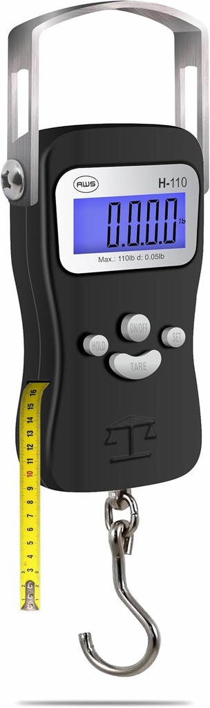 AWS Digital Bagage Scale, Visweegschaal, Hangende Schaal 110lb/50kg 