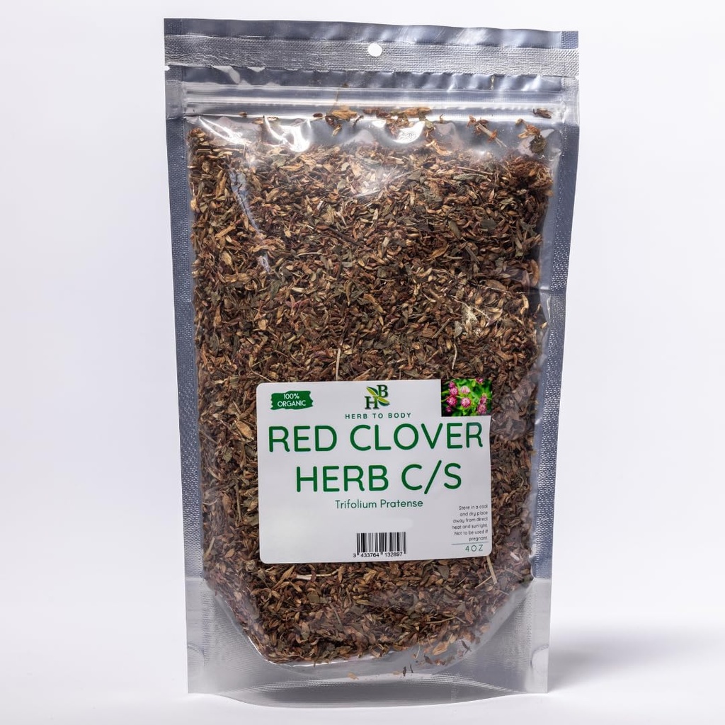 Kruid tot lichaam Rode klaver Herb Cut & Sifted - 4oz, Wildcrafted Trifolium Pratense voor rode klaver thee, Extracten, Tincturen en traditionele kruidenpreparaten