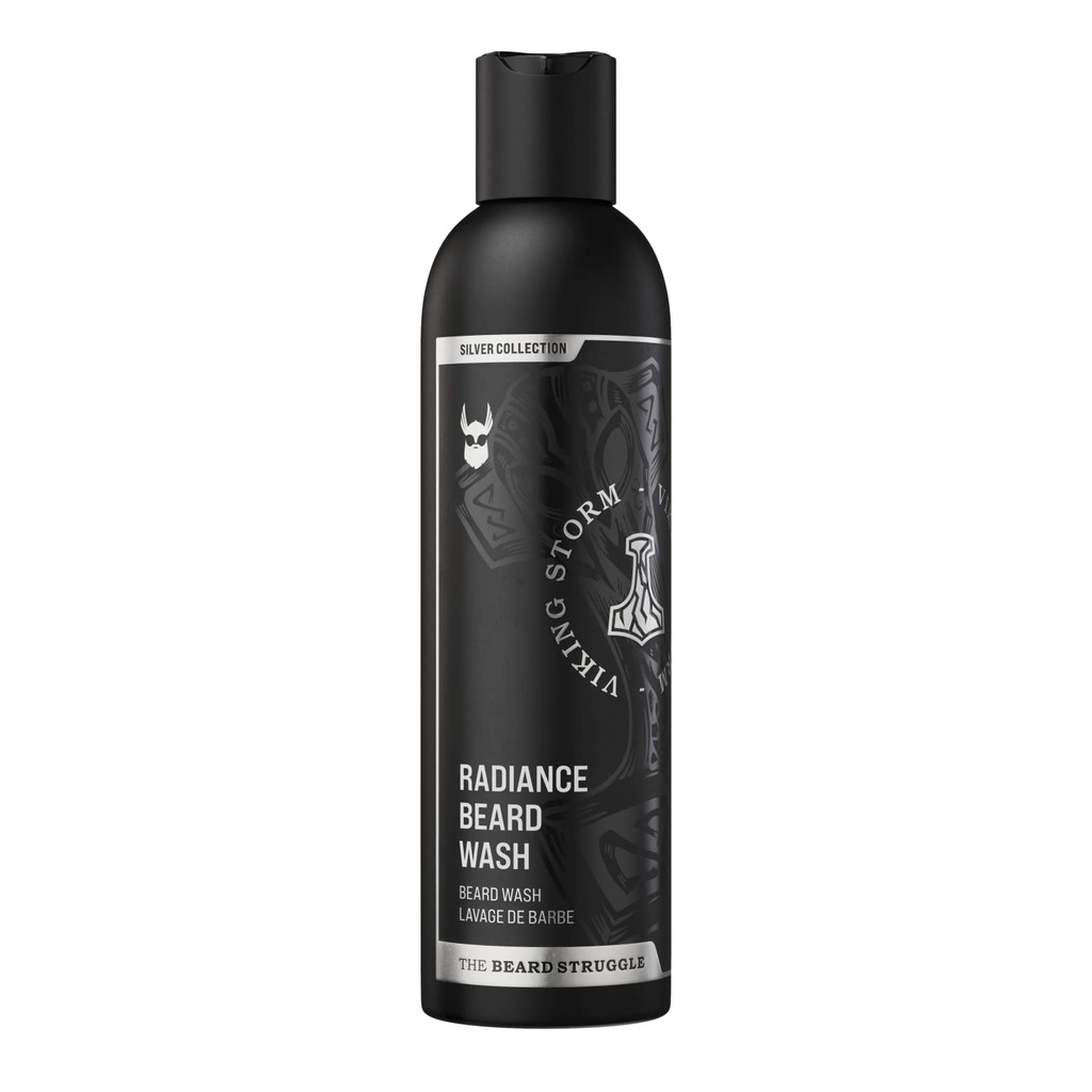 The Baard Struggle Radiance Beard Wash - Deep Clean & Hydrated Baard Care - Viking Baard Shampoo voor mannen (8 Fl Oz) - Silver Collection- Gold Collection - Platinum Collection