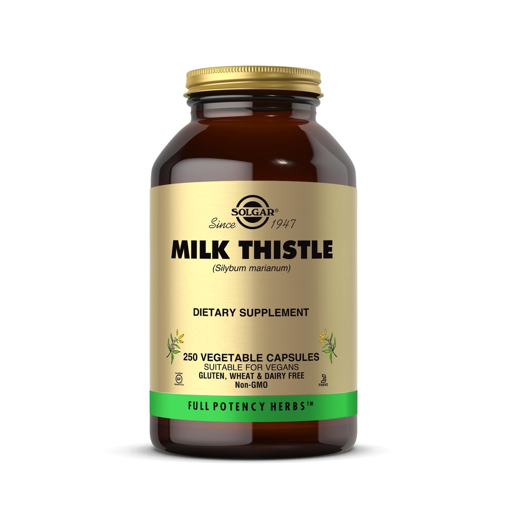 Solgar Milk Thistle - 250 Plantaardige Capsules - Full Potency (FP) - Non-GMO, Veganist, Glutenvrij, Zuivelvrij, Kosjer - 250 porties