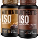 Ge Jacked Factory Authentic ISO Grass Fed Wei Proteine Isolaat Poeder - Low Carb, Non-GMO Muscle Building Protein w/No Fillers (Chocolaat Pindakaas, 30sv) & (Chocolaat, 30sv)
