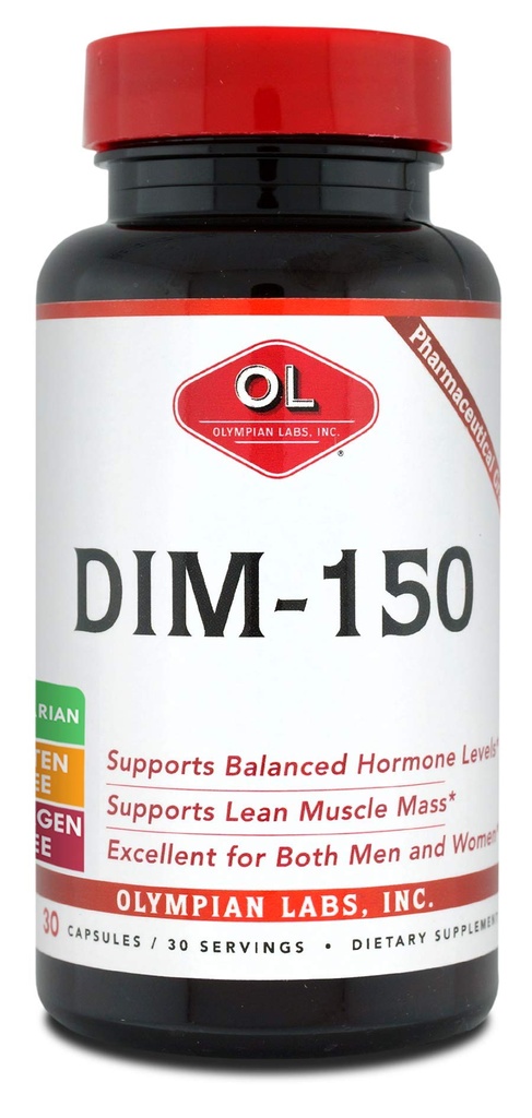 Olympian Labs DIM Supplement 150mg - DIM Diindolylmethaan 30 Capsule Levering van DIM voor Estrogen Balance, Hormone Menopauze Relief, Acne Treatment, PCOS, Bodybuilding