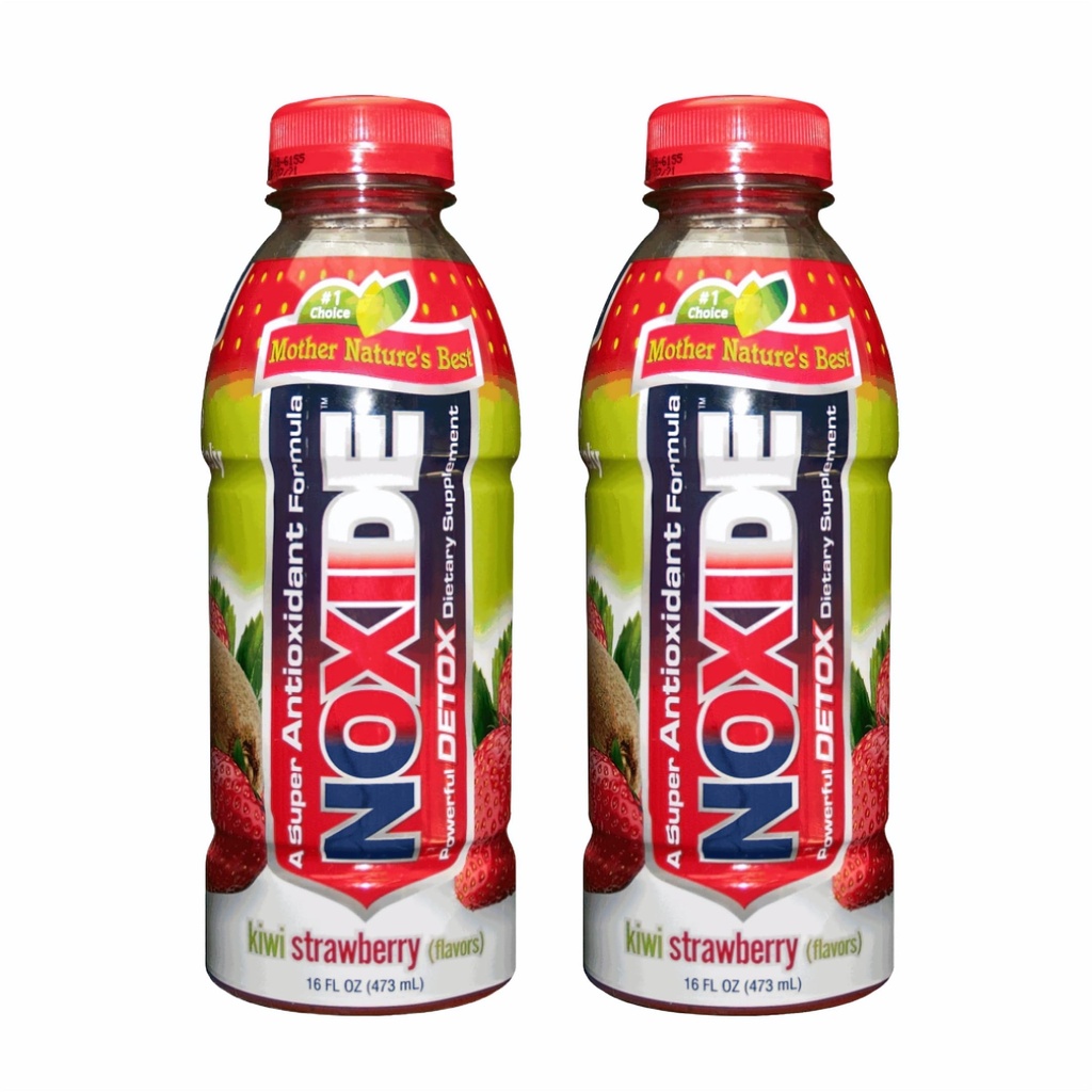 NOXIDE Detox Natural Body New Formula with Turmeric Root & Milk Thistle | Helps Cleanse Liver | Kiwi & Strawberry | 16 oz (473 ml)/Bottle | 2 Pack