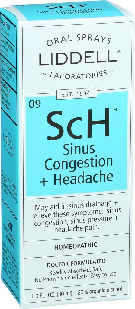 Liddell Homeopathische Sinus Congestie en Hoofdpijn Spray, 1 Fluid Ounce