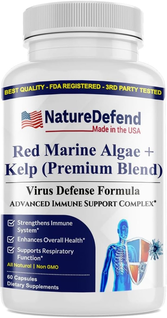 Strengthens Immune, Unique All Natural Red Marine Algae and Kelp. Quality Matters!