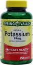 Spring Valley Kalium 99 mg van Kalium Gluconaat 595 mg (250 Aantal)