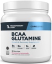 Transparante Labs BCAA Glutamine - 8000 Mg BCAA Powder met L Glutamine voor postworkout herstel, spiergroei, & verhoogde endurance - 30 porties, aardbeien limonade