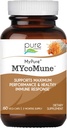 PURE ESSENCE LABS MYcoMune Immune Support Supplement - Geconcentreerde biologische paddopoeder Extract - Reishi, Lion's Mane, Cordyceps, Chaga, Shiitake, Maitake - 60 Caps