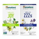 Himalaya Hallo Vreugde met Ashwagandha voor het verbeteren van Mood and Spirits & Hello ZZZs met Melatonine voor slaapondersteuning, 60 capsules elke - bundel