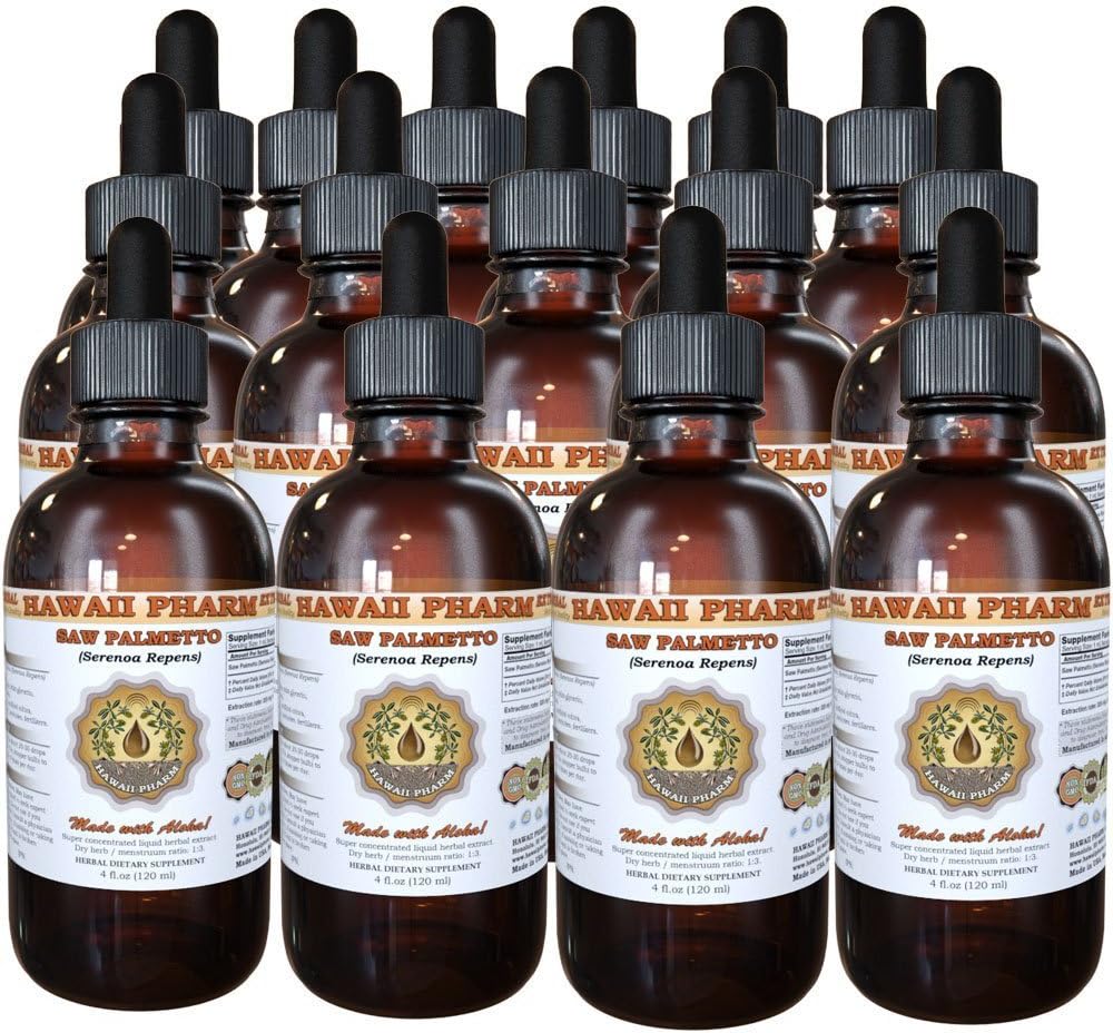 Saw Palmetto Liquid Extract, Organic Saw Palmetto (Serenoa Repens) Tinctuur, Kruidensupplement, Hawaii Pharm, Made in USA, 15x4 fl.oz