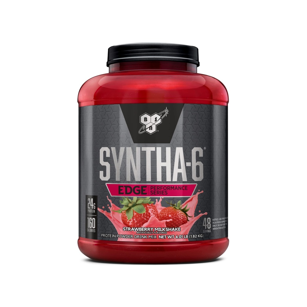 BSN SYNTHA-6 EDGE Proteïne Poeder, met Gehydrolyseerde Wei, Micellar Caseïne, Melkeiwit Isolaat, Lage Suiker, 24g Proteïne, Aardbei Milkshake, 48 Servers