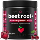 NutraChamps Beetwortelpoeder Circulatie Supplement, Superfood Poeder Nitrik Oxide met rode bietensap, Super Reds & Grape Seed Extract, Geen Suiker bieten supplement - 8,74 Oz