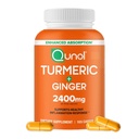 Qunol Kurkuma Curcumine met zwarte peper & gember, 2400mg Kurkuma Extract met 95% CurcumaÔden, Extra Sterkte Supplement, Verbeterde Absorptie, Gezamenlijke Ondersteuning Supplement, 105 Tellen
