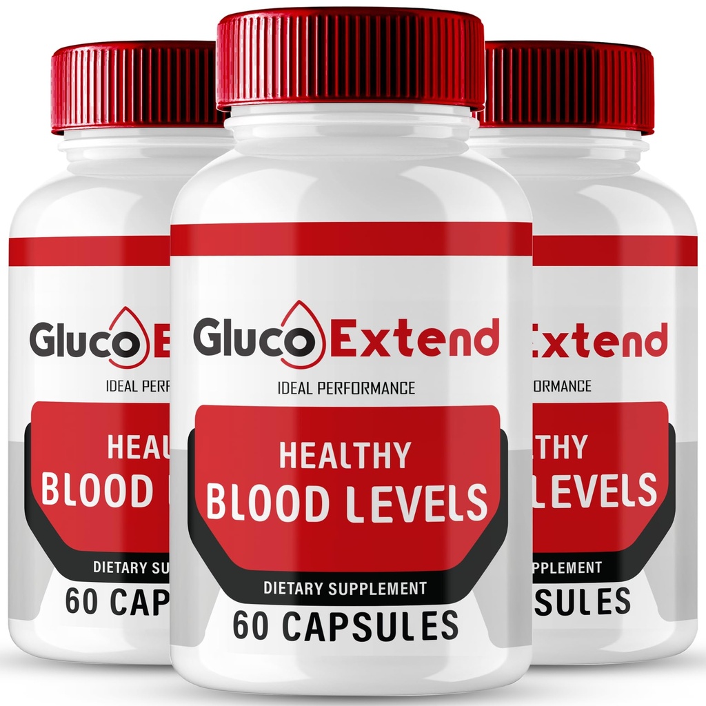Gluco Extend Capsules, GlucoExtend Support Formula Supplement Pills - Maximum Strength, Gluco Extend Health & Wellness All Natural Formula, Official GlucoExtend Health Capsules Reviews (3 Pack)