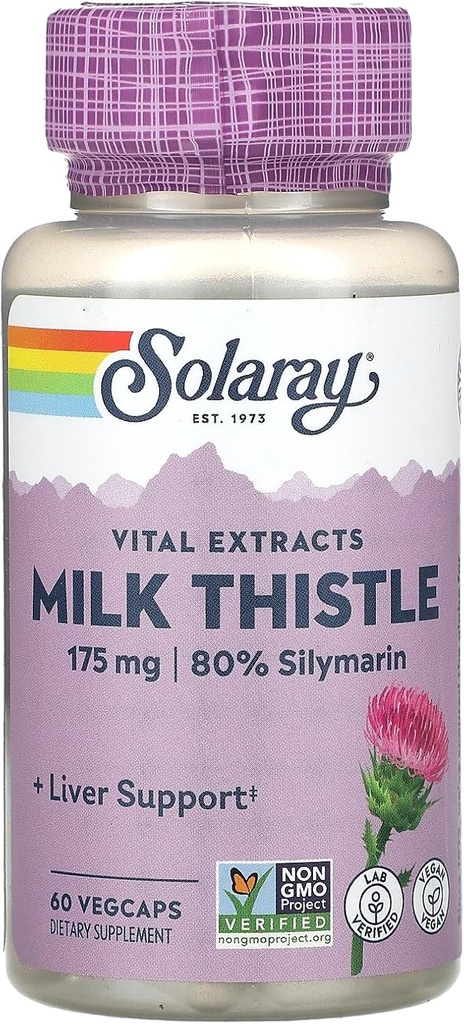 Solaray Milk Thistle Extract Supplement, 175mg, 60 Tellen