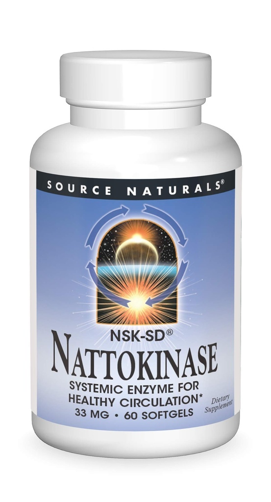 Bron Naturals Nattokinase Systemic Enzyme for Healthy Circulation* 33mg - 60 Softgels