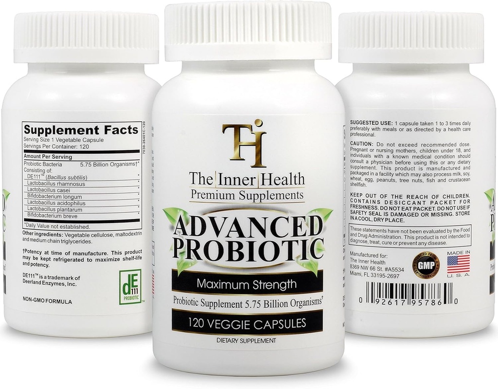PROBIOTISCHE Supplement 5,75 Miljard Organismen-Bacillus Subtilis Bifidobacterium Longum L.Acidophilus L.Rhamnosus L.Plantarum-120 Caps