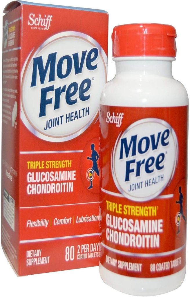 Schiff Verplaatsen Gratis Geavanceerde , Triple Strength Plus MSM & Vitamine D3, 80 gecoate tabletten
