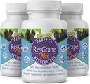 Perfect ResGrape Max, 60 vegetable capsules per bottle(Pack of 3) ~ 99% Trans-Resveratrol & Muscadine Grape ~ Anti-Aging Supplement & Potent Antioxidant