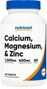Nutricost Calcium, Magnesium & Zink Tabletten 1,415 mg, 180 tabletten - Vitamine/Mineral Blend Supplement, 60 porties - Glutenvrij, Non-GMO