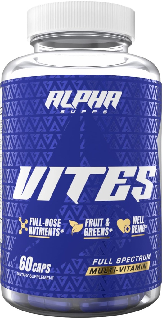 Alpha Supps Vis Men's Multivitamine, Complete Dagelijkse Supplement met Fruit, Veggies, Energie, Immune & Prostaat Ondersteuning - Dagelijkse Whole Food Vitaminen met Antioxidanten en Digestieve Enzymen