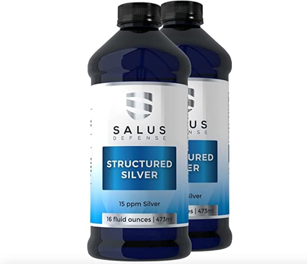 Gestructureerde Silver Liquid - Dagelijkse Immune Ondersteuning Supplement met 15ppm Geavanceerde Gestructureerde Silver Technology - Alle natuurlijke zonder additieven - 16 Ounce Fles (2 Pack)