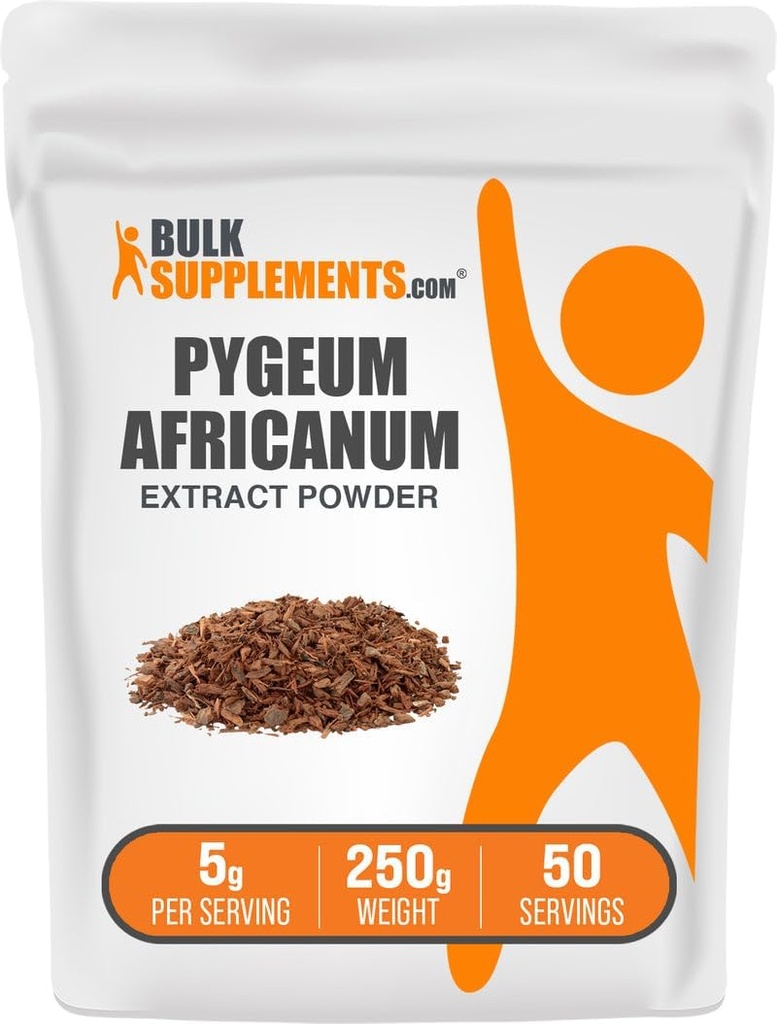 BulkSupplements.com Pygeum Africanum Extract Powder - van Pygeum Bark, voedingssupplement - Glutenvrij - 5g per portie, 250g (8.8 oz) (pakket van 1)