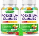 Kalium citraat Gummies 1000mg, Hoge Potency Kalium Supplement Gummies voor Volwassenen Vrouwen en Mannen, Ondersteuning Leg Cramps & Muscle Health, Sugar-Free, Mixfed Fruit Smaak, 120 Tellen