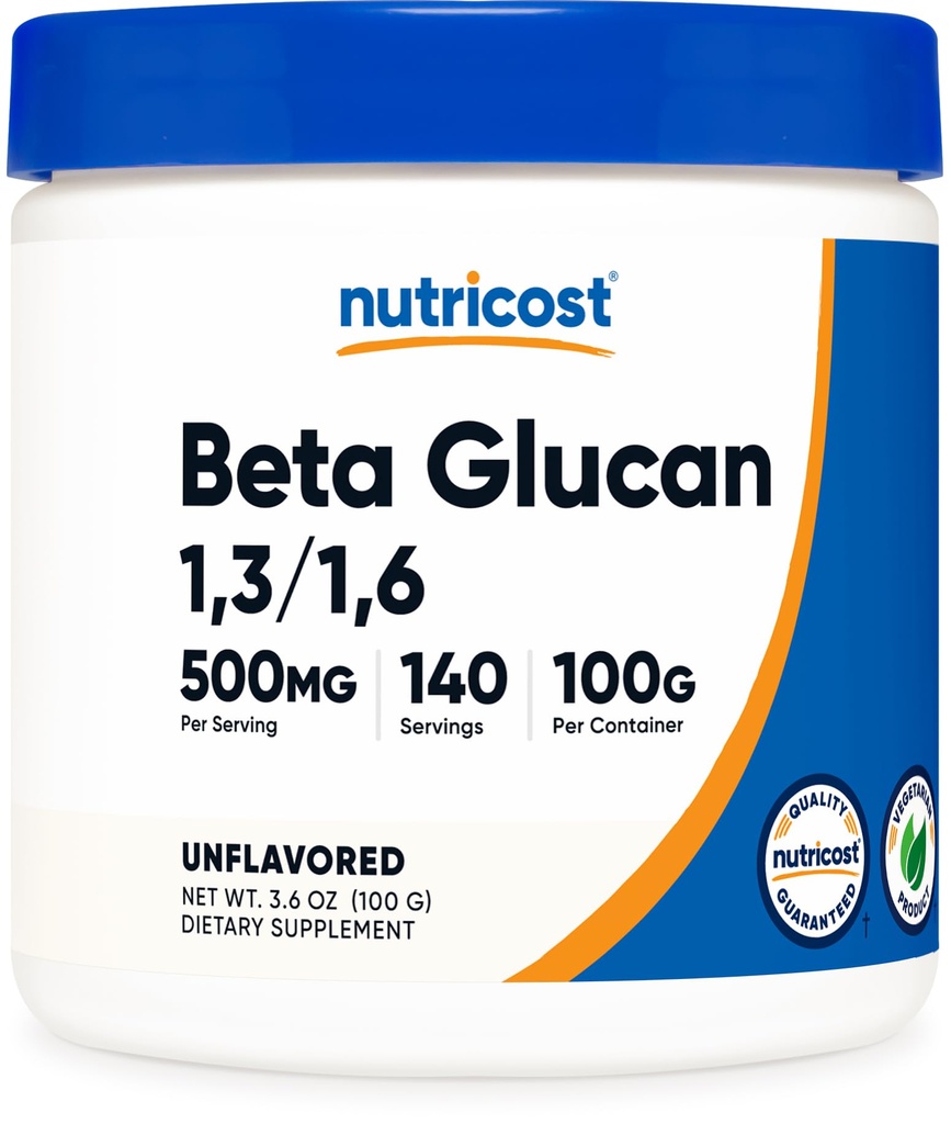 Nutricost Beta Glucon Poeder 100 Gram - 1,3/1,6 - Niet GGO