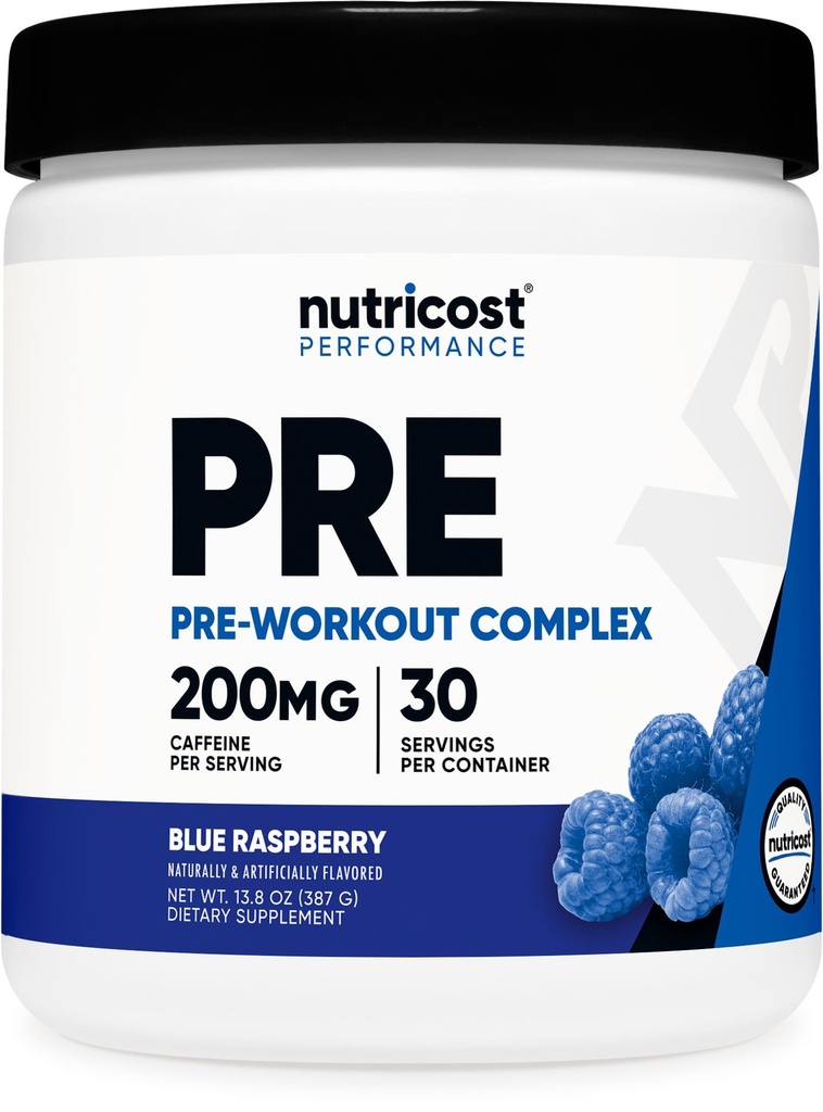 Nutricost Pre-Workout Complex Powder (30 porties, blauwe framboos) - Pre-Workout Supplement met Beta-Alanine, Taurine & Aminozuren