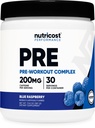 Nutricost Pre-Workout Complex Powder (30 porties, blauwe framboos) - Pre-Workout Supplement met Beta-Alanine, Taurine & Aminozuren