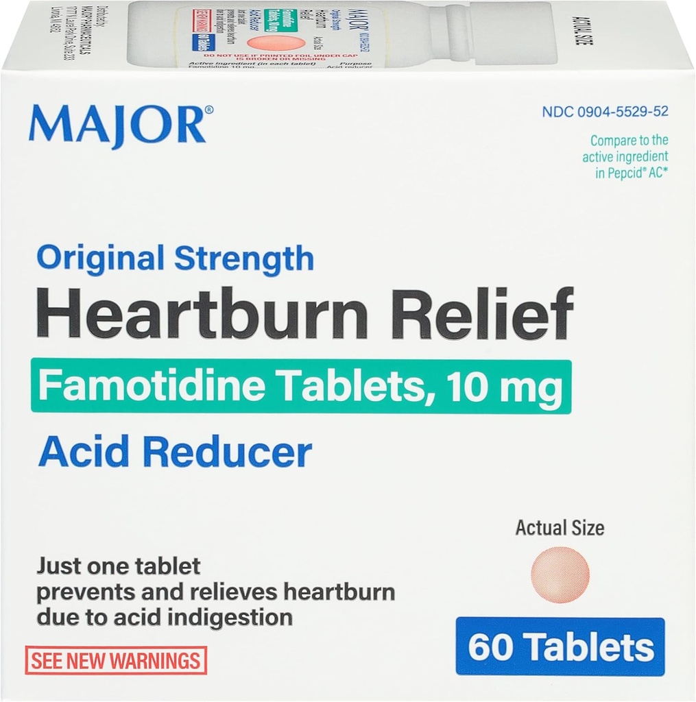 Originele hartverbranding - Famotidine-tabletten, 10 mg - zuurreducer - 60 tabletten