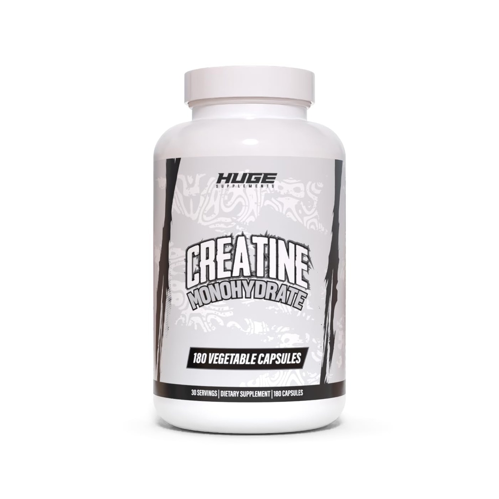 Creatine Monohydraat Capsules, 5g per portie, wetenschappelijk gedoseerd om spiergroei, sterkte, herstel en prestaties te maximaliseren, grondig getest op zuiverheid, voor mannen en vrouwen, handige capsules