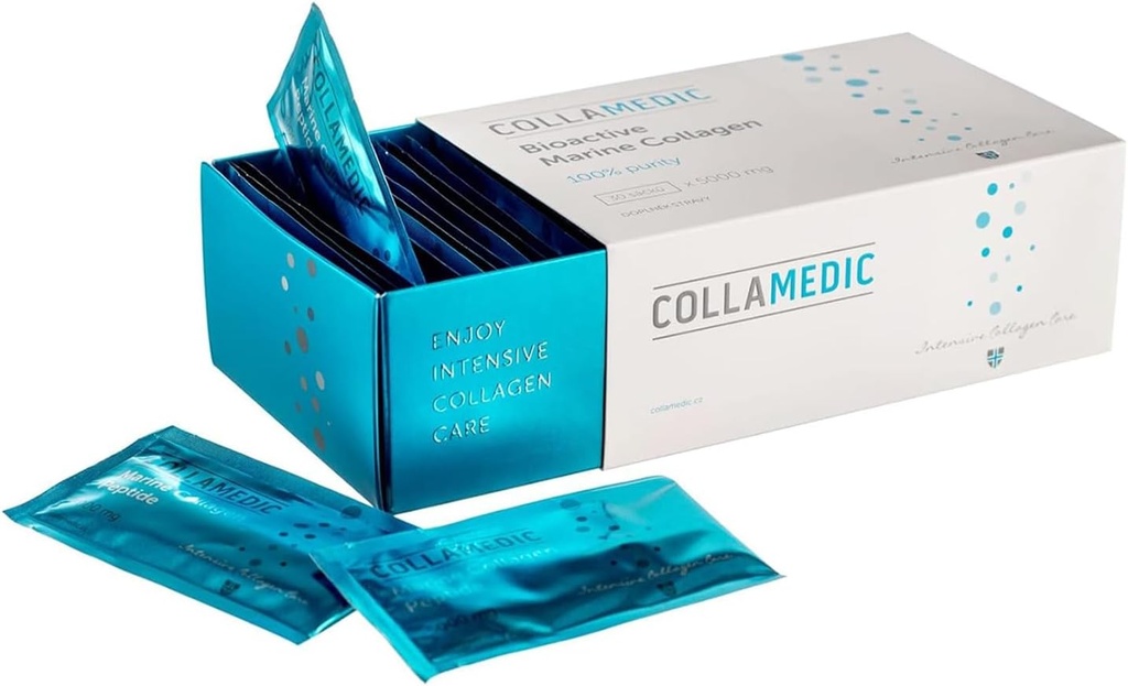 Pure Wild-Caught Hydrolysed Bioactive Marine Collageen - Natural Protein Supplement voor de huid, haar, nagels - Anti-Aging Formula, Non-GMO, Gluten-Free, 1-maand levering, 5000 mg, 30 Sachets