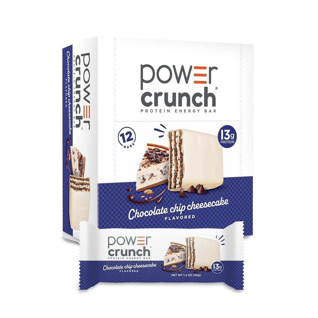 Power Crunch Proteine Wafer Bars, High Protein Snacks met heerlijke smaak, Chocolate Chip Cheesecake, 1.4 Ounce (12 Tellen)