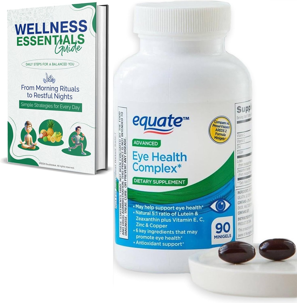 Geavanceerde Eye Health Minigels 90 Count, Carotenoïde Blend met Luteïne & Zeaxanthine + Vitaminen E, C, Zink en Koper (45 Days Supply)